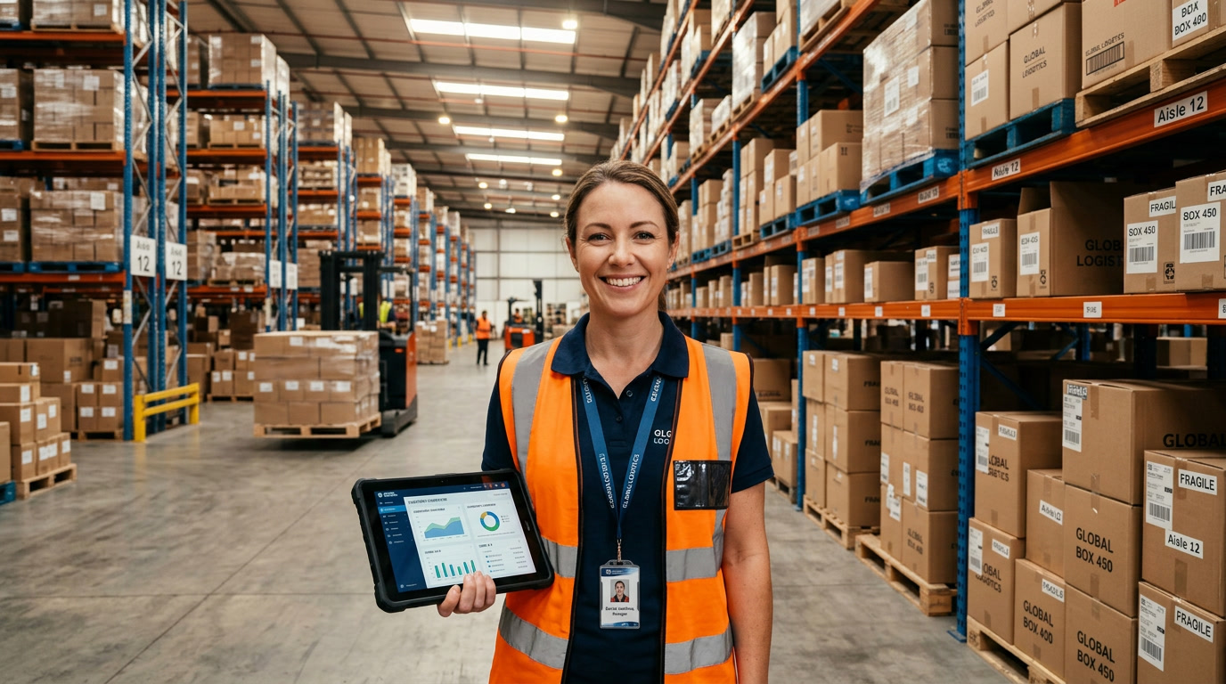Industry professional managing AI automation across operations